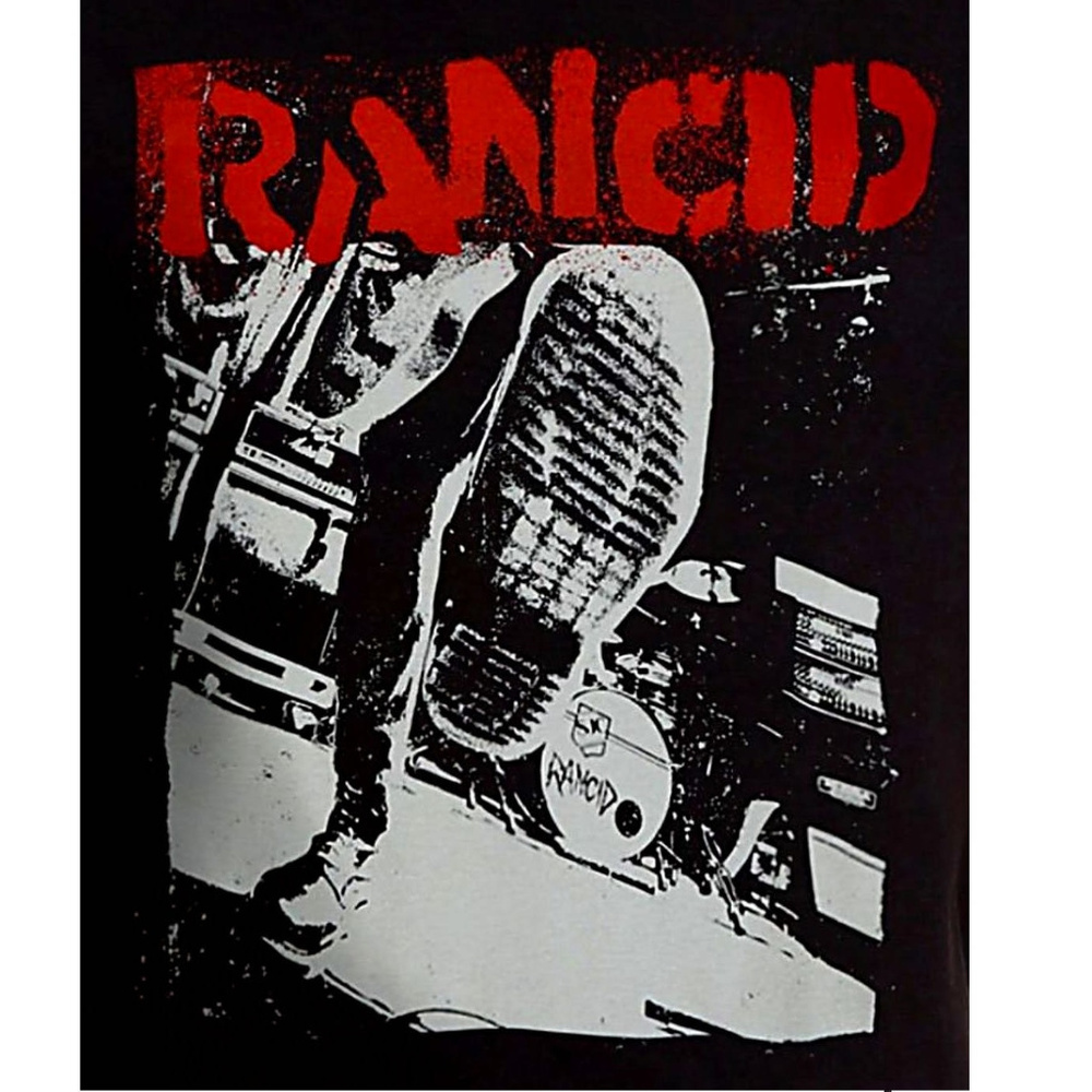 Rancid Boot Kick Logo punk rock T-shirt L XL NWT - Picture 2 of 3